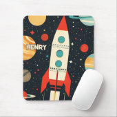 Illustration der Retro Space Rocket Mousepad (Mit Mouse)