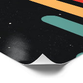 Illustration der Retro Space Rocket Poster (Ecke)