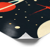 Illustration der Retro Space Rocket Poster (Ecke)