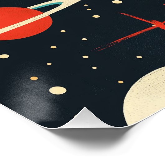 Illustration der Retro Space Rocket Poster (Ecke)