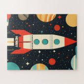 Illustration der Retro Space Rocket Puzzle (Horizontal)