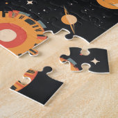 Illustration der Retro Space Rocket Puzzle (Seite)