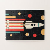 Illustration der Retro Space Rocket Puzzle (Horizontal)