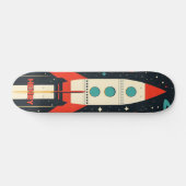 Illustration der Retro Space Rocket Skateboard (Horizontal)