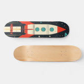 Illustration der Retro Space Rocket Skateboard (Horizontal)