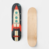 Illustration der Retro Space Rocket Skateboard (Vorderseite)
