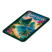 Illustration der Saint Lucia Pitons Reise Kunst Vi Magnet (Linke Seite)