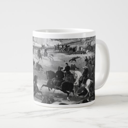 Illustration der Schlacht von Gettysburg Jumbo-Tasse (Vorderseite Rechts)