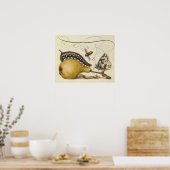 Illustration der Schmetterlingsbeere Poster (Küche)