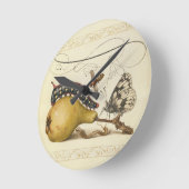 Illustration der Schmetterlingsbeere Runde Wanduhr (Winkel)