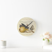 Illustration der Schmetterlingsbeere Runde Wanduhr (Zuhause)