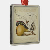 Illustration der Schmetterlingsbeere Silbernes Ornament (Rechts)