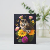 Illustration der Schmetterlingsblume in Owl-Gelb-R Postkarte (Stehend Vorderseite)