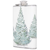 Illustration der schneebedeckten Spruce-Bäume Flachmann (Links)