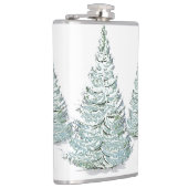 Illustration der schneebedeckten Spruce-Bäume Flachmann (Rechts)