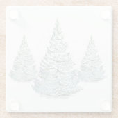 Illustration der schneebedeckten Spruce-Bäume Glasuntersetzer (Rückseite)