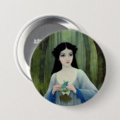 Illustration der schönen Frau im Wald Button (Vorne & Hinten)