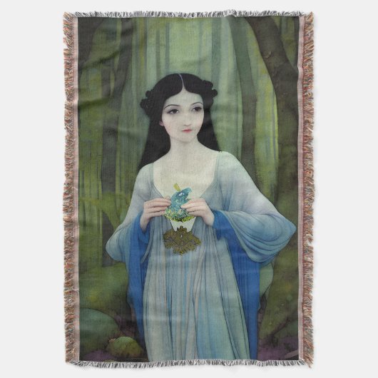 Illustration der schönen Frau im Wald Decke (Vorderseite Vertikal)