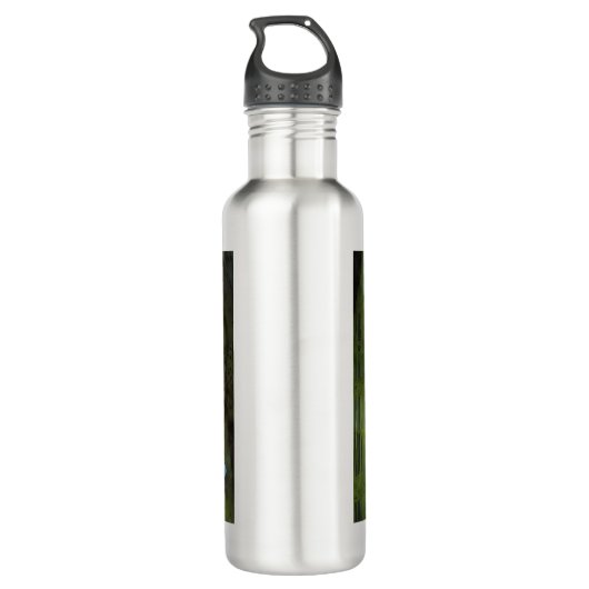 Illustration der schönen Frau im Wald Edelstahlflasche (Rückseite)