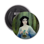Illustration der schönen Frau im Wald Flaschenöffner (Vorderseite)