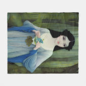 Illustration der schönen Frau im Wald Fleecedecke (Vorderseite (Horizontal))