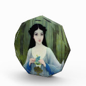 Illustration der schönen Frau im Wald Fotoblock (Rechts)