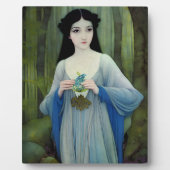 Illustration der schönen Frau im Wald Fotoplatte (Vorderseite)