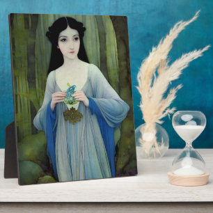 Illustration der schönen Frau im Wald Fotoplatte