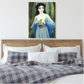 Illustration der schönen Frau im Wald Leinwanddruck (Insitu (Schlafzimmer))