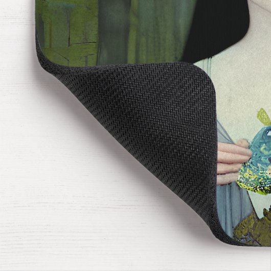 Illustration der schönen Frau im Wald Mousepad (Ecke)