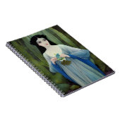 Illustration der schönen Frau im Wald Notizblock (Rechte Seite)