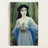 Illustration der schönen Frau im Wald Planer (Vorderseite)