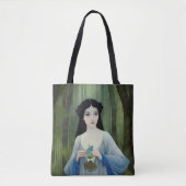 Illustration der schönen Frau im Wald Tasche (Vorderseite)