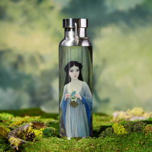 Illustration der schönen Frau im Wald Trinkflasche