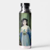 Illustration der schönen Frau im Wald Trinkflasche (Links)