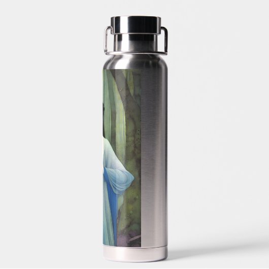 Illustration der schönen Frau im Wald Trinkflasche (Rückseite)