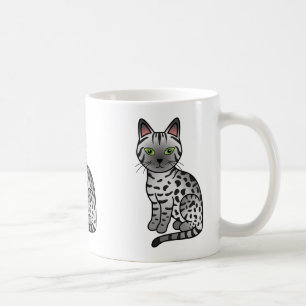 Illustration der silbernen ägyptischen Mau-Katze Kaffeetasse