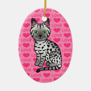 Illustration der silbernen ägyptischen Mau-Katze Keramik Ornament