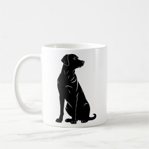 Illustration der Silhouette eines schwarzen Labrad Kaffeetasse