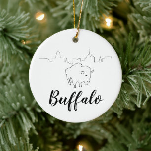 Illustration der Skyline von Buffalo Keramik Ornament
