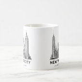 Illustration der Skyline von NYC mit der Freiheits Kaffeetasse (Mittel)