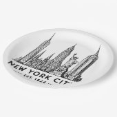Illustration der Skyline von NYC mit der Freiheits Pappteller (Schrägansicht)