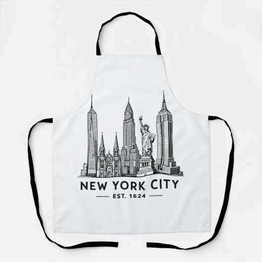 Illustration der Skyline von NYC mit der Freiheits Schürze (Vorderseite)