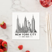 Illustration der Skyline von NYC mit der Freiheits Serviette (Beispiel)