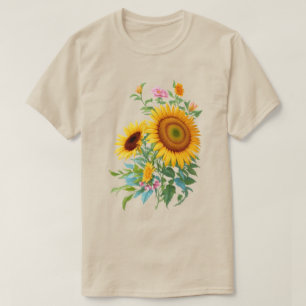 Illustration der Sonnenblume Bouquet Blumenblume B T-Shirt