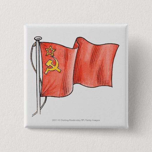 Illustration der sowjetischen Flagge Button (Vorderseite)