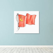 Illustration der sowjetischen Flagge Leinwanddruck (Insitu (Holzboden))