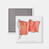 Illustration der sowjetischen Flagge Magnet (Vorderseite/Rückseite)