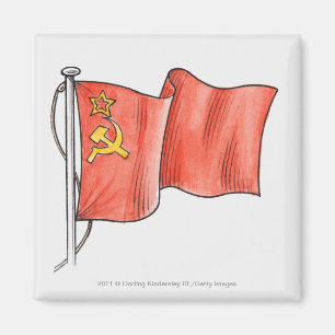 Illustration der sowjetischen Flagge Magnet