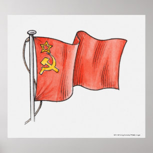 Illustration der sowjetischen Flagge Poster